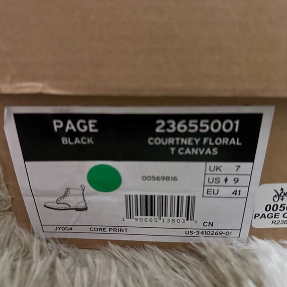 NEW Dr. Martens Page Courtney Floral Black Canvas Eye Lace Up Boots W 9 - Picture 4 of 4